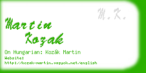 martin kozak business card
